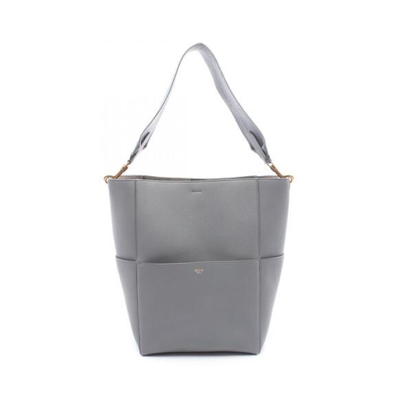 Celine Handbags - Celine Sangle Bucket Shoulder Bag Leather Gray